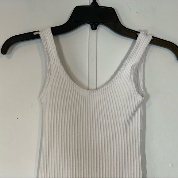 Vince Rib Scoop Back Bodysuit in Optic White - Picture 3 of 11